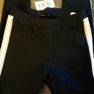 The Children's Place Black Metallic Trimmed Leggings Size S